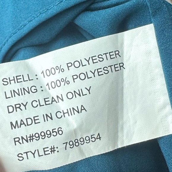 SHOSHANNA Sleeveless Halter Neck A-Line Mini Dress Stretch Crepe Peacock Blue 4 - Picture 5 of 5